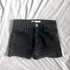 black garage jean shorts